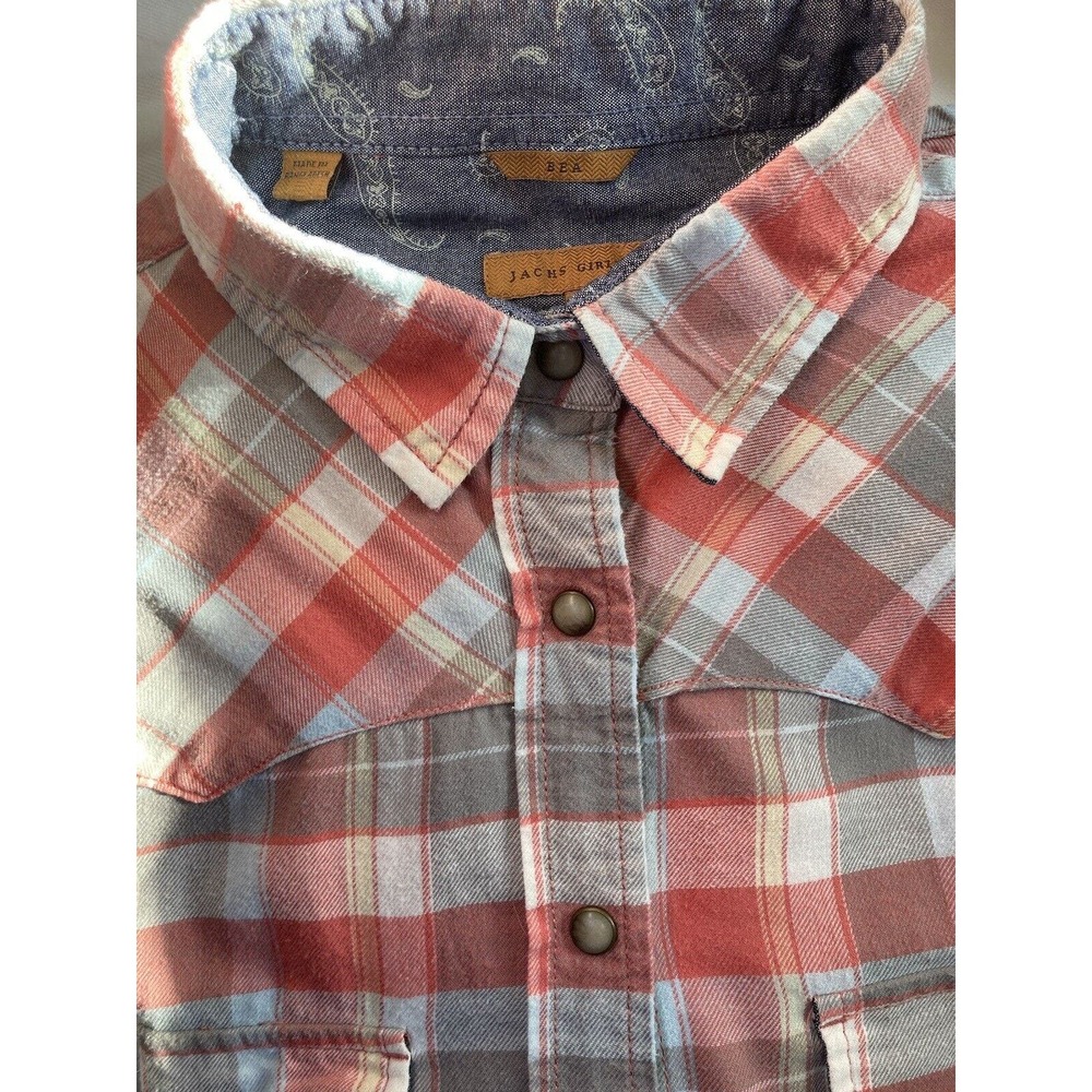 Jachs Girlfriend "Bea" Plaid Flannel Pearl Snap Western Pockets, Women's Small
